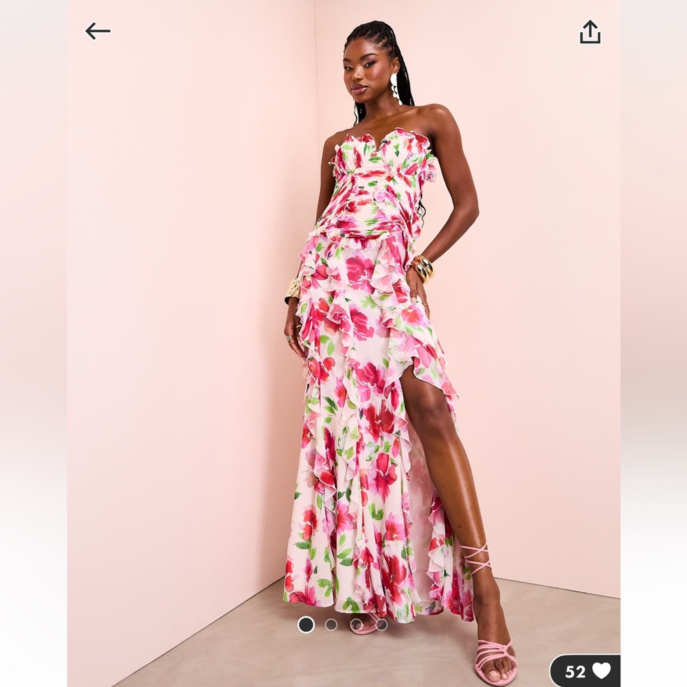 ASOS Luxe Pink Floral Maxi Dress